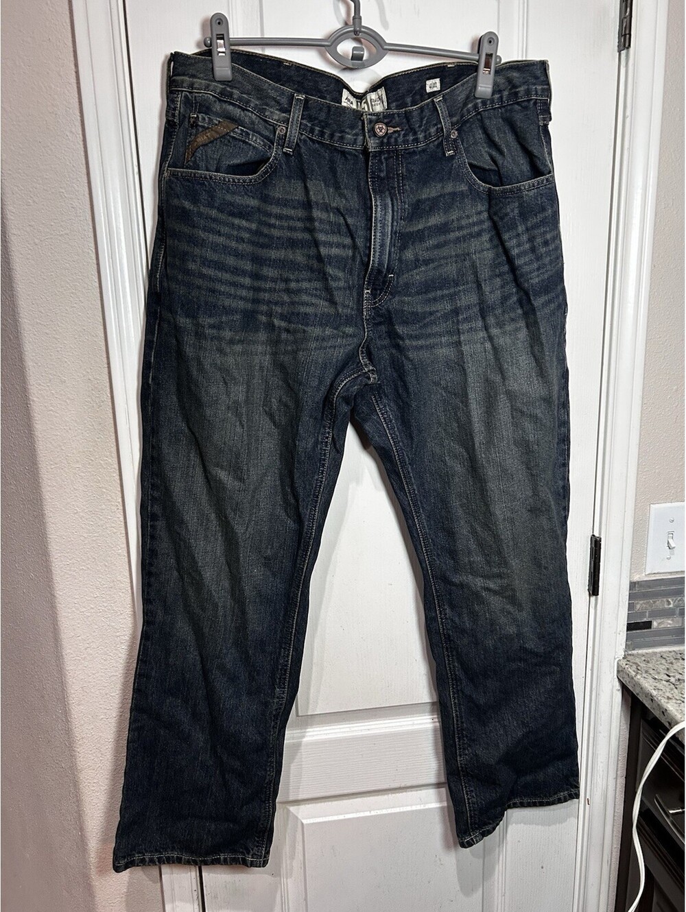 Ariat M5 Straight Leg Cowboy Jeans Mens 40x30 Dark Wash Blue Denim Legacy
